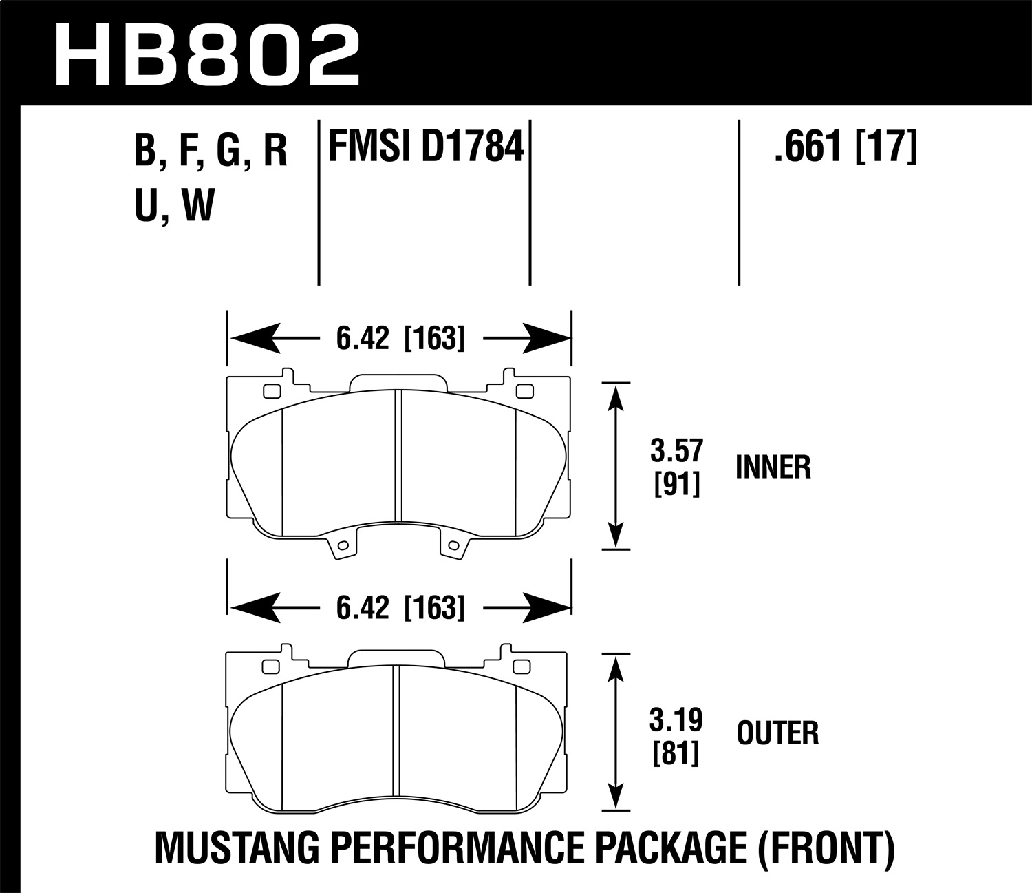 Hawk Performance HB802N.661 HP Plus Disc Brake Pad HB802N.661